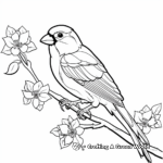 Cheerful Cardinal On Branch Coloring Pages 4