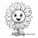 Cheerful Cartoon Sunflower Coloring Pages 2