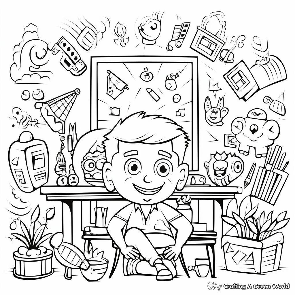 Cheerful Casual Friday Coloring Pages 1