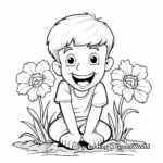 Cheerful Daffodils Spring Coloring Pages 1