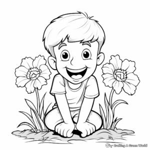 Cheerful Daffodils Spring Coloring Pages 1