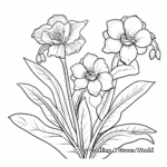 Cheerful Daffodils Spring Coloring Pages 2