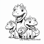 Cheerful Dinosaur Family Coloring Pages 4