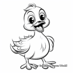 Cheerful Duckling Coloring Pages for Kids 1
