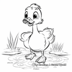 Cheerful Duckling Coloring Pages for Kids 3