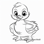 Cheerful Duckling Coloring Pages for Kids 4
