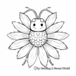 Cheerful Ladybug on Sunflower Coloring Pages 3