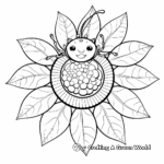 Cheerful Ladybug on Sunflower Coloring Pages 4