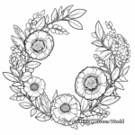 Cheerful Marigold Wreath Coloring Pages 1