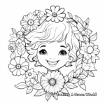Cheerful Marigold Wreath Coloring Pages 2