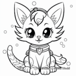 Cheerful Mariner Angel Cat Coloring Pages 2
