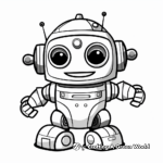 Cheerful Robot Coloring Pages 1