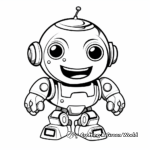 Cheerful Robot Coloring Pages 2