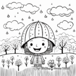 Cheerful Spring Rain Coloring Pages 1