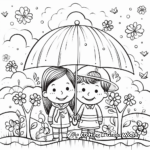 Cheerful Spring Rain Coloring Pages 3