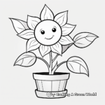 Cheerful Sunflower Coloring Pages 1