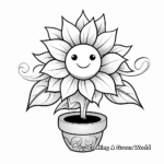 Cheerful Sunflower Coloring Pages 2
