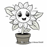 Cheerful Sunflower Coloring Pages 4