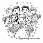 Cheerful Wedding Party People Coloring Pages 4