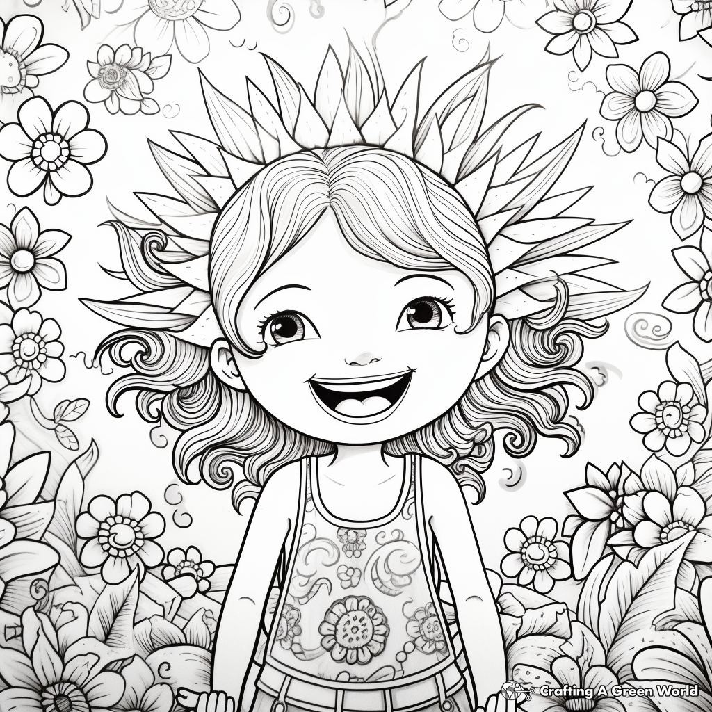 Cheery Summer Rainbows Coloring Pages 3