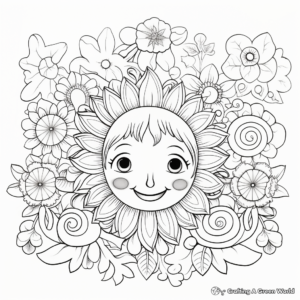 Cheery Summer Rainbows Coloring Pages 4