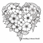 Cherry Blossom and Heart Patterns Coloring Pages 1