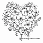 Cherry Blossom and Heart Patterns Coloring Pages 2