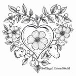 Cherry Blossom and Heart Patterns Coloring Pages 3