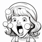 Chewing Bubble Gum Coloring Pages for Kids 3