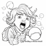 Chewing Bubble Gum Coloring Pages for Kids 4