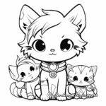 Chibi Cat and Friends Coloring Pages 4