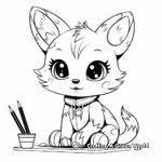 Chibi Cat Doing Activities Coloring Pages 1