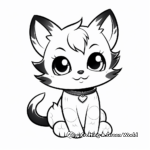 Chibi Cat Doing Activities Coloring Pages 3