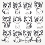 Chibi Cat Expressions Coloring Pages 3