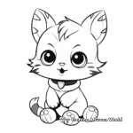Chibi Cat in Cute Postures Coloring Sheets 1