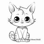 Chibi Cat in Cute Postures Coloring Sheets 4