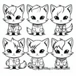 Chibi Cat in Different Outfits Coloring Pages 2