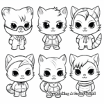 Chibi Cat in Different Outfits Coloring Pages 4