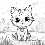 Chibi Cat in Nature Coloring Pages 2