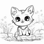 Chibi Cat in Nature Coloring Pages 3