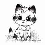Chibi Cat in Seasons Coloring Pages 2