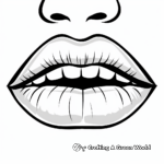 Chic French Lips Coloring Pages 2