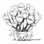 Chic Tulip Bouquet Coloring Pages 2