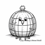 Chick in Small Bird Cage Coloring Pages 2