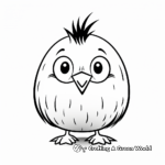 Chick of Kiwi Bird Simple Coloring Pages 1