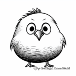 Chick of Kiwi Bird Simple Coloring Pages 3
