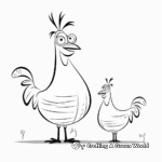 Chicken and Rooster Relationship Coloring Pages 3