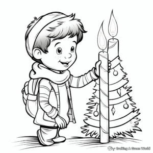 Child-friendly Candy Cane Lights Coloring Pages 1