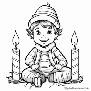 Child-friendly Candy Cane Lights Coloring Pages 2