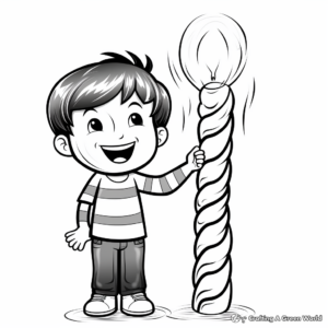 Child-friendly Candy Cane Lights Coloring Pages 3